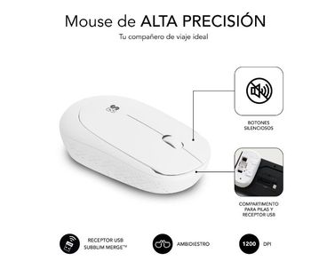 TECLADO + RATON BUSINESS SLIM SILENCIOSO WIRELESS BLANCO SUBBLIM