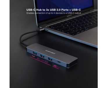 HUB USB-C 3 PUERTOS USB 3.0 10 CM NANOCABLE